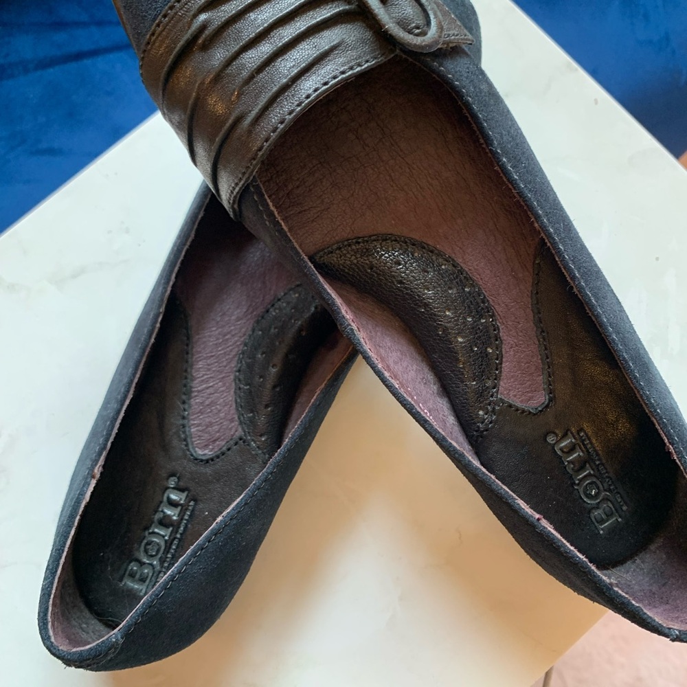 Born Black Leather Slip-On Loafers